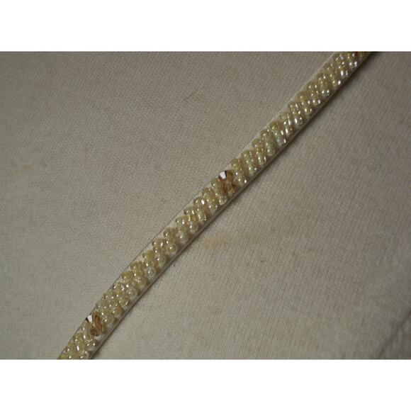 Pair Attachable Bridal Straps, Spaghetti Bridal Beaded shoulders satin strap - Picture 5 of 5